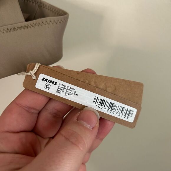 Skims Dessert Signature Plunge Logo Bikini Swim Top Size 3XL - Picture 4 of 6